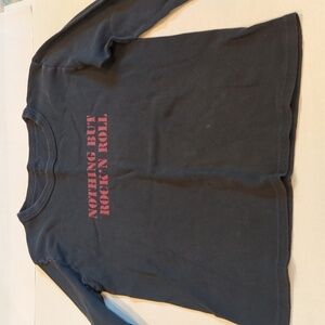 Brandy Melville John Galt Nothing But Rock'N Roll Long Sleeve Washed Black Top